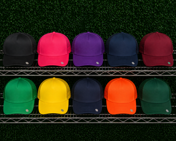 Solid 5 Panel Mesh Trucker Hat