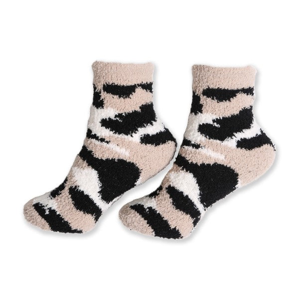 Plush Fuzzy Camo Socks