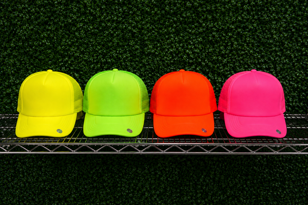Solid Neon 5 Panel Mesh Trucker Hat