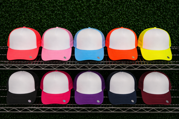 White Front 5 Panel Mesh Trucker Hat