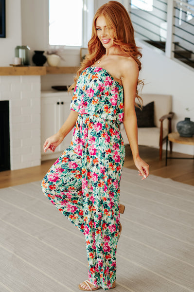 Life of the Party Floral Jumpsuit in Green