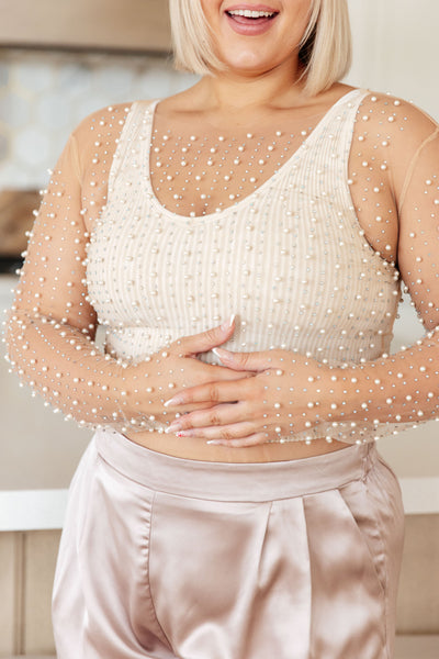 Pearl Diver Layering Top in Beige