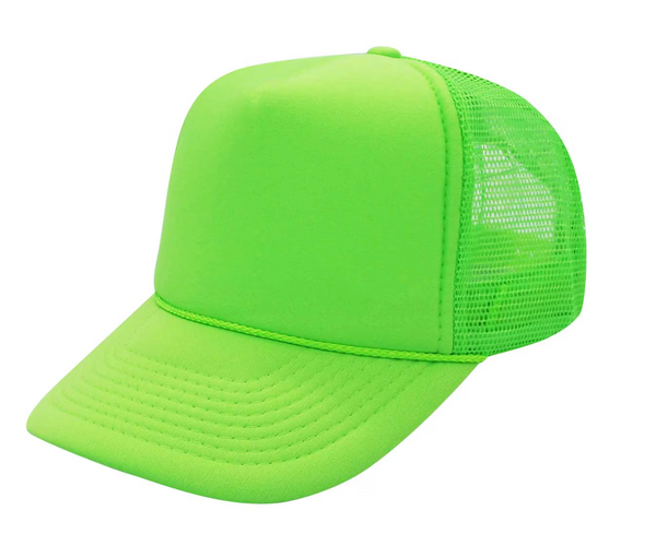Solid Neon 5 Panel Mesh Trucker Hat