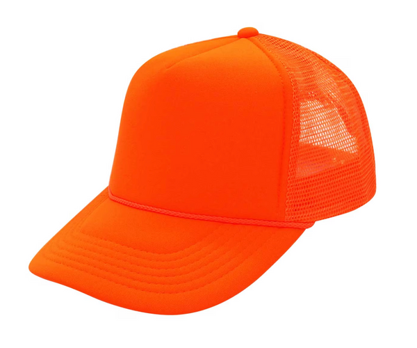 Solid Neon 5 Panel Mesh Trucker Hat