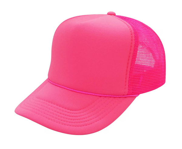 Solid Neon 5 Panel Mesh Trucker Hat