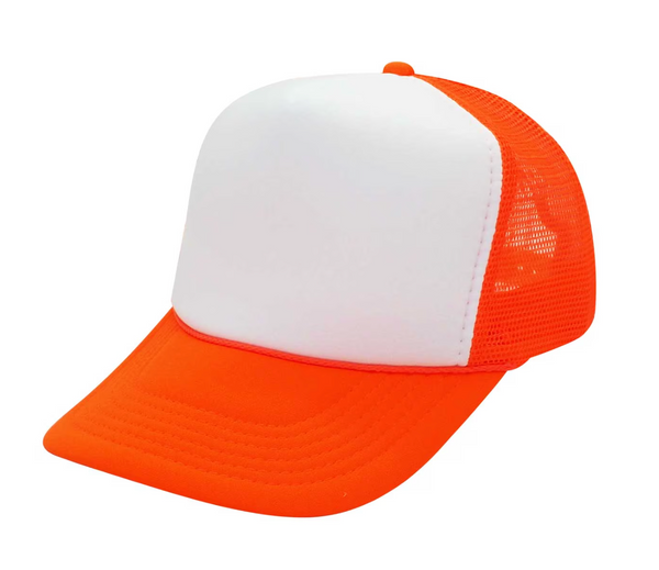 White Front 5 Panel Mesh Trucker Hat