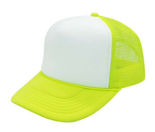 White Front 5 Panel Mesh Trucker Hat