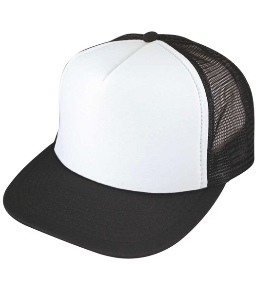 White Front 5 Panel Mesh Trucker Hat