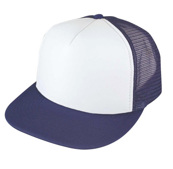 White Front 5 Panel Mesh Trucker Hat