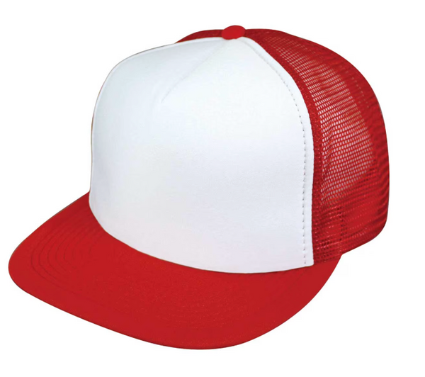 White Front 5 Panel Mesh Trucker Hat