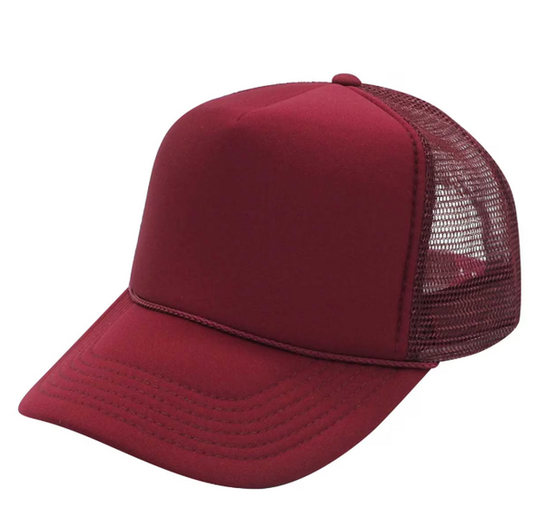 Solid 5 Panel Mesh Trucker Hat