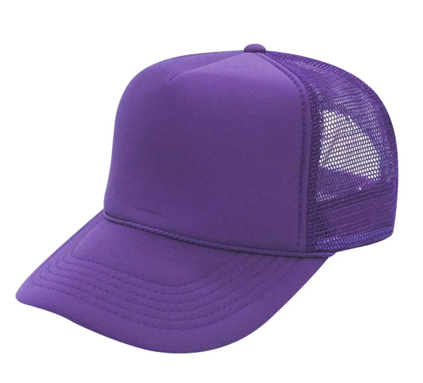 Solid 5 Panel Mesh Trucker Hat