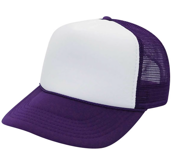 White Front 5 Panel Mesh Trucker Hat