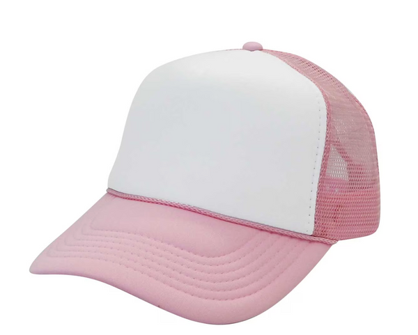 White Front 5 Panel Mesh Trucker Hat