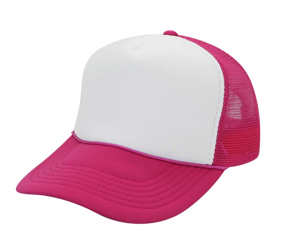 White Front 5 Panel Mesh Trucker Hat