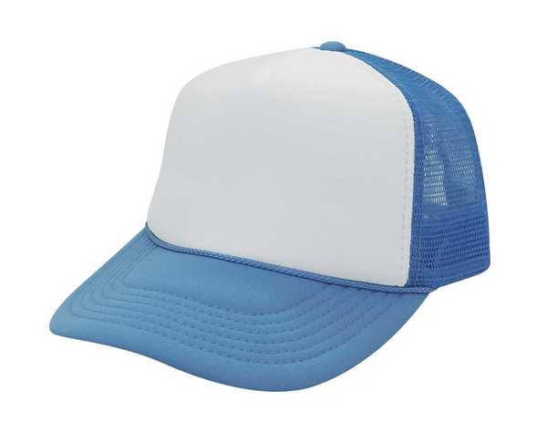 White Front 5 Panel Mesh Trucker Hat
