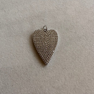 Pave CZ Stone Heart Pendant