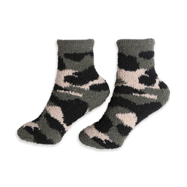 Plush Fuzzy Camo Socks