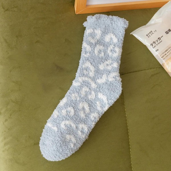 Plush Fuzzy Cheetah Socks