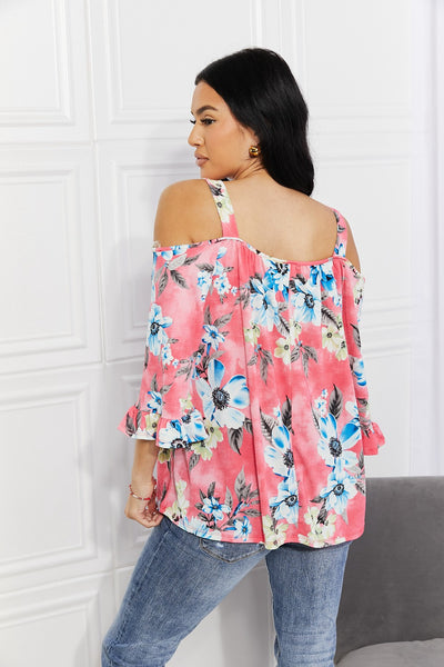 Fresh Take  Floral Cold-Shoulder Top