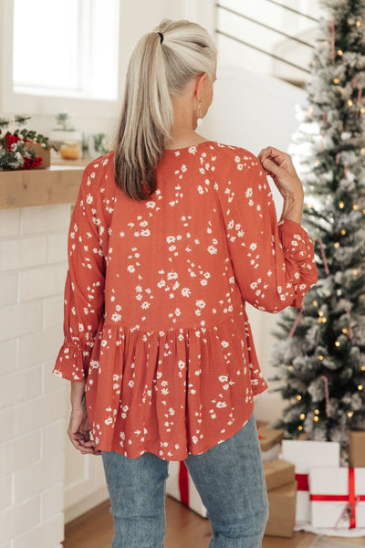 Daisy Flow Blouse In Rust