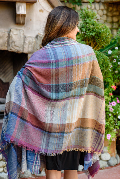 Fab In Plaid Kimono With Pockets