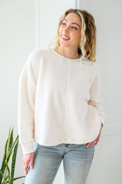 Fuzzy Cuddles Sweater in Off White