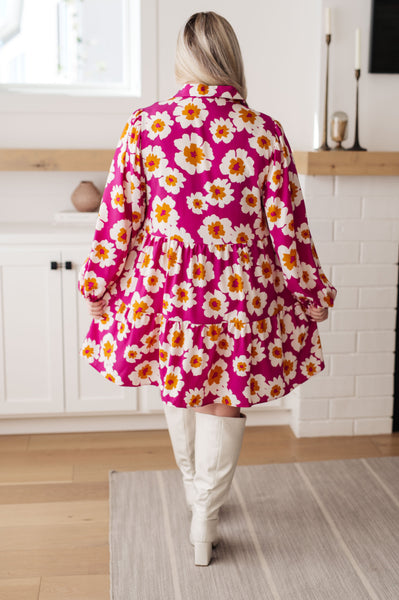 Magnificently Mod Floral Shirt Dress