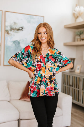 Pretty in Paradise Floral Blouse