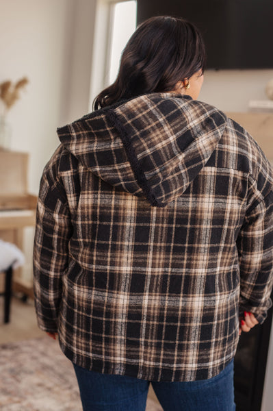 Warped Noise Reversible Plaid Shacket