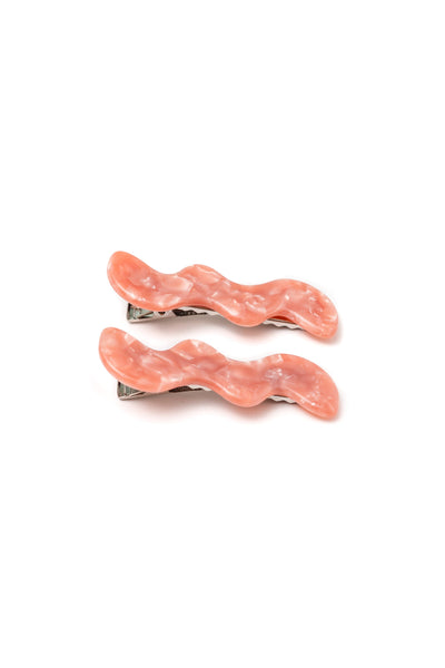 Wavy Clip Set Pink Pearl