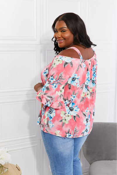 Fresh Take  Floral Cold-Shoulder Top