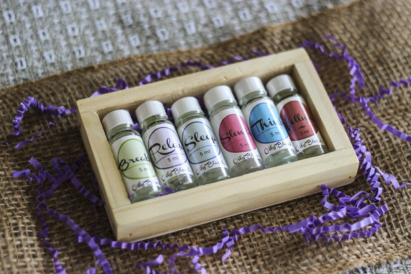 Essential Oil Set + Wood Box - Oily BlendsEssential Oil Set + Wood Box