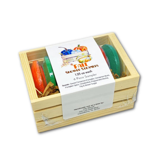 Fall Shower Steamer Sampler Crate - Oily BlendsFall Shower Steamer Sampler Crate