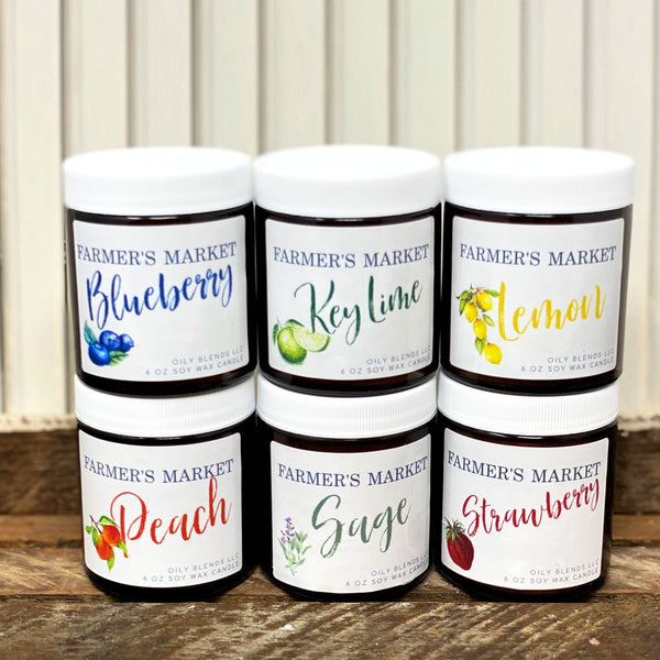Farmer's Market Candles - 25 Hour Burn Time Soy Wax Candles - Oily BlendsFarmer's Market Candles - 25 Hour Burn Time Soy Wax Candles