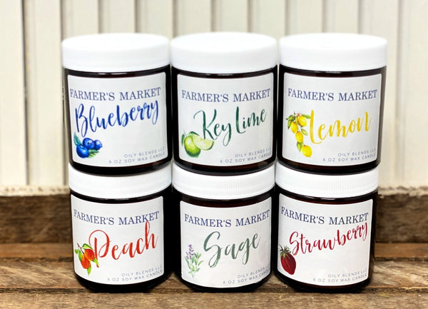 Farmer's Market Candles - 25 Hour Burn Time Soy Wax Candles - Oily BlendsFarmer's Market Candles - 25 Hour Burn Time Soy Wax Candles